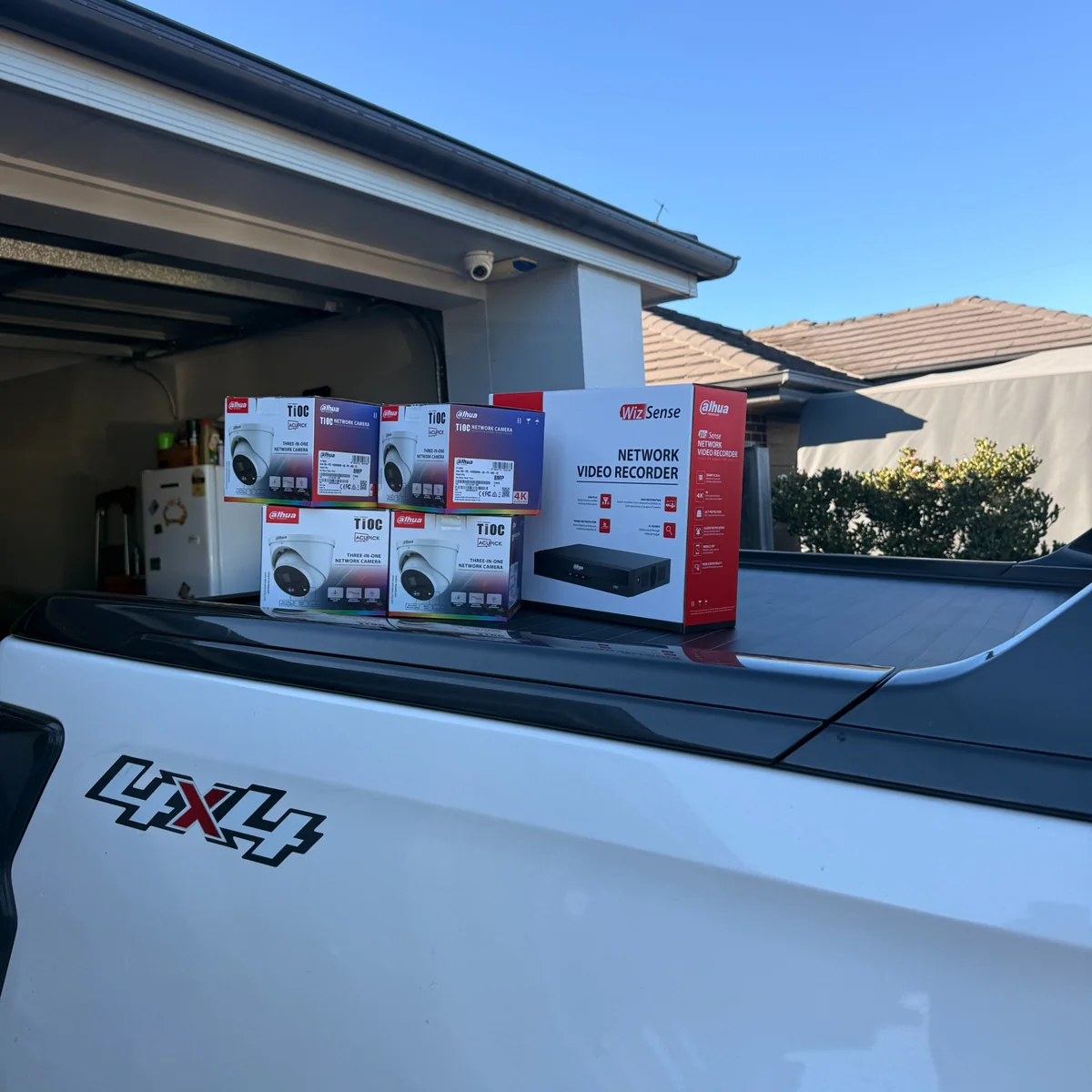 Residential Dahua CCTV equipment ready for installation